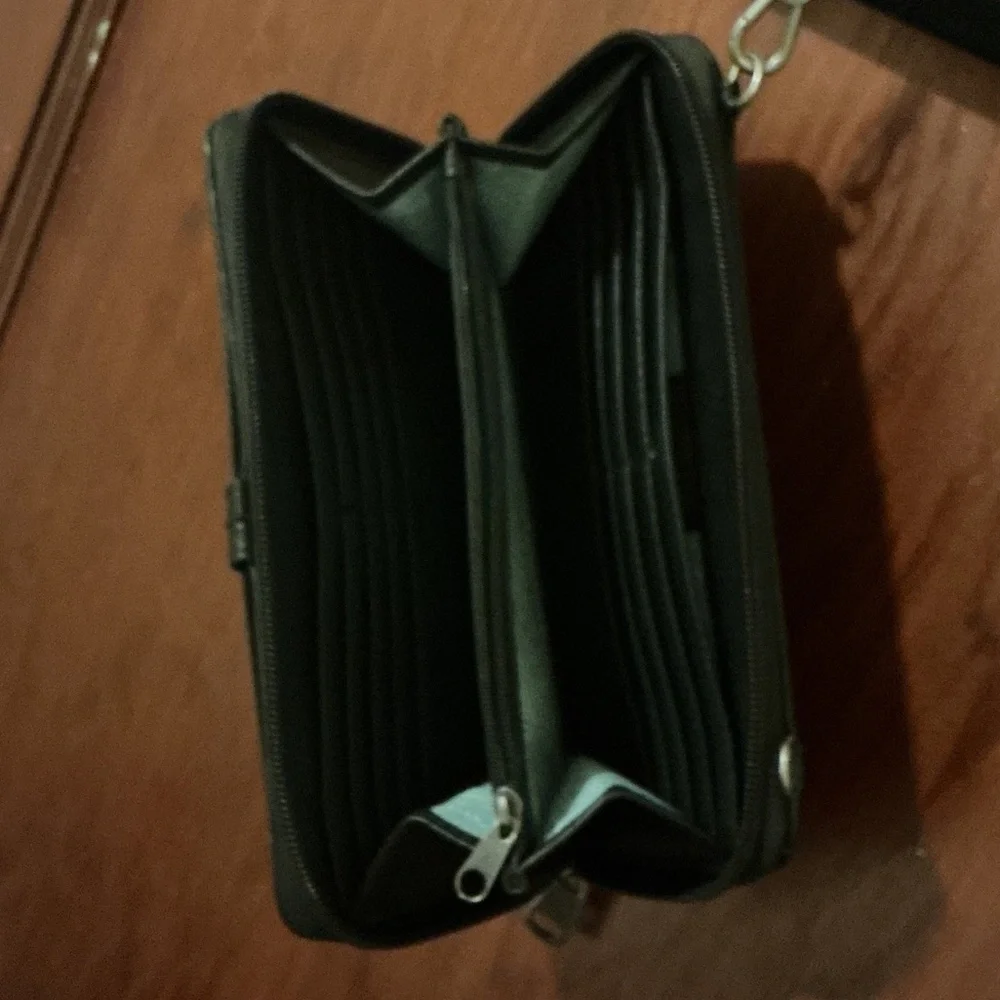 Nine West Black Wristlet with Cell Pocket and Strap - Picture 4 of 7